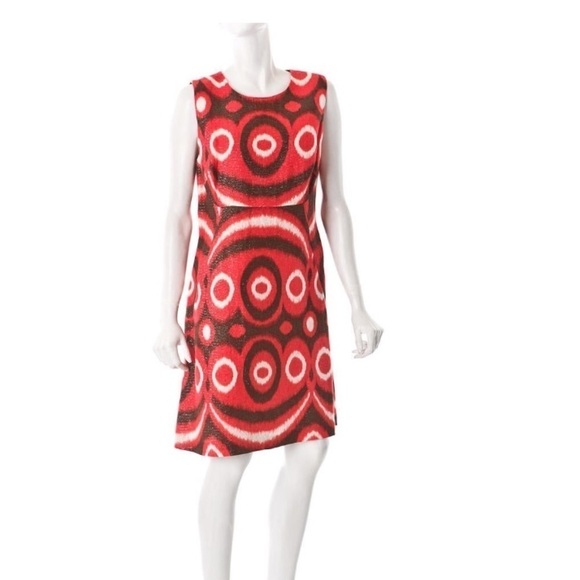 Tory Burch Dress Sheath Red Pattern NWT - Picture 1 of 9